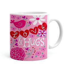 Khakee White & Pink Text or Slogans Printed Ceramic Glossy Mugs 325 ml-picture-31