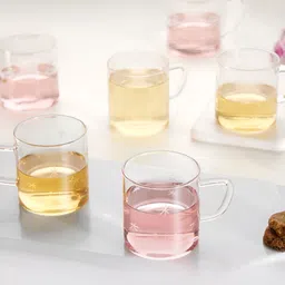 BOROSIL Transparent 6 Pcs Borosilicate Glass Matte Mugs 190 ml-image-80