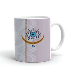 Khakee White & Purple Printed Ceramic Glossy Mug 325 ml-picture-16
