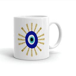 Khakee White & Blue Printed Ceramic Glossy Mug 325 ml-picture-4