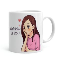 Khakee White & Pink Printed Microwave Safe Ceramic Glossy Mug 325 ml-picture-24