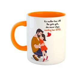 ARTBUG Orange & White Dishwasher Safe Printed Ceramic Glossy Mug 350 ml-picture-5