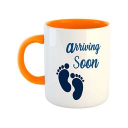ARTBUG Orange Printed Ceramic Glossy Mugs 350 ml-picture-18