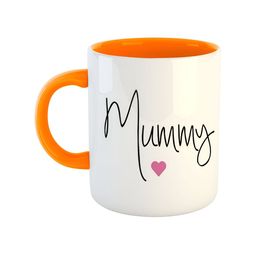 ARTBUG Orange & White Dishwasher Safe Printed Ceramic Glossy Mug 350 ml-picture-7