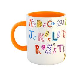 ARTBUG Orange & White Dishwasher Safe Printed Ceramic Glossy Mug 350 ml-picture-13