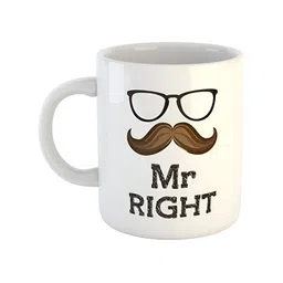 ARTBUG White & Brown Graphic Printed Ceramic Glossy Mug 350 ml-picture-37