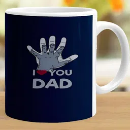 Khakee White & Grey Printed Ceramic Glossy Mugs 325 ml image 2