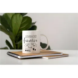 Khakee White & Black Printed Ceramic Glossy Microwave Safe Mug 325ml image 4