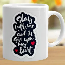 Khakee White & Black Printed Ceramic Glossy Mug image 3