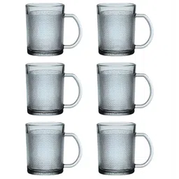 Aura Transparent 6 Pieces Textured Glass Cups 200 ml image 3