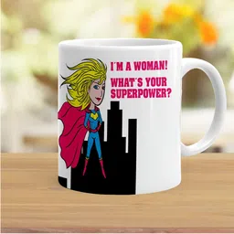 Khakee White & Pink Printed Ceramic Glossy Mug 325 ML image 4