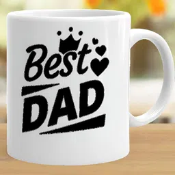 Khakee White & Black Printed Microwave Safe Ceramic Glossy Mug 325 ml image 3