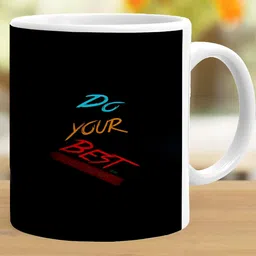 Khakee White & Black Printed Ceramic Glossy Mug 325 ML image 4