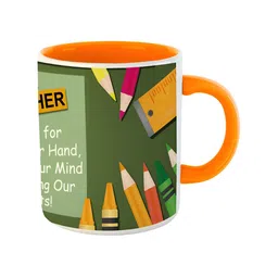 ARTBUG Orange Printed Ceramic Glossy Mugs 350 ml image 3