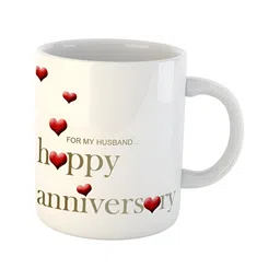 ARTBUG White Printed Ceramic Glossy Mug 350 ml image 3