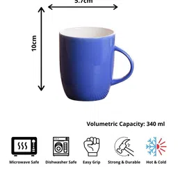 CLAY CRAFT Blue & Green Solid Ceramic Glossy Mugs Set of Cups and Mugs image 2