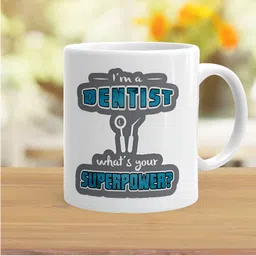 Khakee White & Grey Printed Ceramic Glossy Mug 325 ml image 3