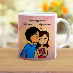 Khakee White & Beige Text or Slogans Printed Ceramic Glossy Mug image 2