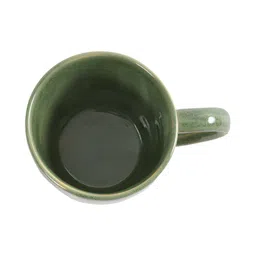 CLIO'S HERITAGE STORE Green 2Pcs Handcrafted Ceramic Glossy Mugs 300ml Each image 4