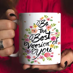 Khakee White & Red Text or Slogans Printed Ceramic Glossy Mug 325 ml image 2