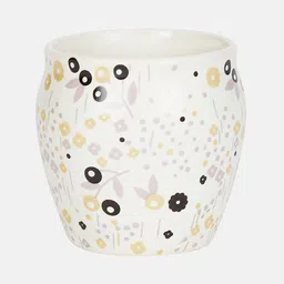 Living scapes by Pantaloons White & Yellow 4 Pieces Printed Stoneware Glossy Kulladhs image 3