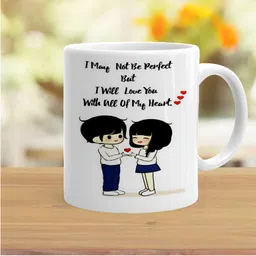 Khakee White & Black Typography Printed Microwave Safe Ceramic Glossy Mug 325 ml image 3