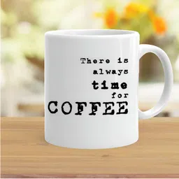 Khakee White & Black Typography Printed Ceramic Glossy Mug 325 ml image 2