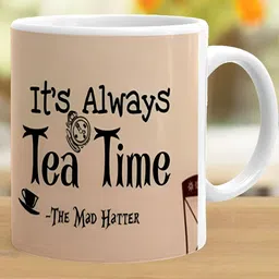 Khakee White & Brown Printed Ceramic Glossy Mug image 2