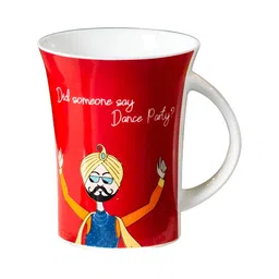 CLAY CRAFT Red & Blue Printed Ceramic Glossy Mug 270ml image 3