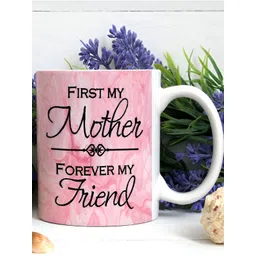 Khakee White & Green Printed Microwave Safe Ceramic Glossy Mug 325 ml image 5