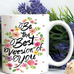 Khakee White & Red Text or Slogans Printed Ceramic Glossy Mug 325 ml image 5