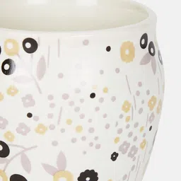 Living scapes by Pantaloons White & Yellow 4 Pieces Printed Stoneware Glossy Kulladhs image 2