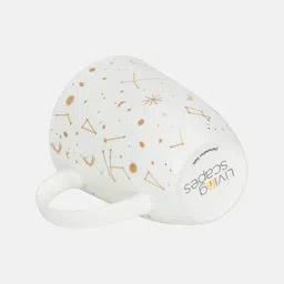 Living scapes by Pantaloons White & Brown Geometric Printed Bone China Glossy Mug image 2