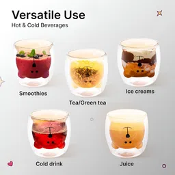 Kuber Industries Transparent & Yellow 2 Pieces Printed Glass Cups 250 ml image 2