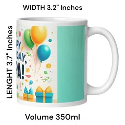 bettergiftflowers White Happy Birthday Papa Printed Smooth Surface Glossy Mugs 350 ml image 5