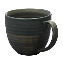 MIAH Decor Green 4 Pcs Textured Stoneware Glossy Mugs 300 ml Each image 5
