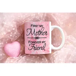 Khakee White & Black Printed Ceramic Glossy Mug 325 ml image 2