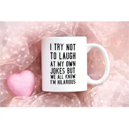 Khakee White & Black Typography Printed Ceramic Microwave Safe Glossy Mug 325 ml image 3