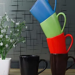 Femora Red 2 Pieces Ceramic Glossy Mugs 360 ml Each image 2