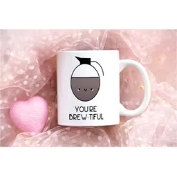 Khakee White & Black Printed Ceramic Glossy Mugs image 4