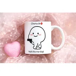 Khakee White & Black Text or Slogans Printed Glossy Microwave Safe Mugs 325ml image 4