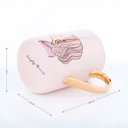 giBOX Gold-Toned & Pink Printed Ceramic Matte Mugs Set of Cups and Mugs image 4