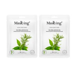 MasKing Pack of 2 Tea Tree & Matcha Tea Bamboo Facial Sheet Masks-picture-0