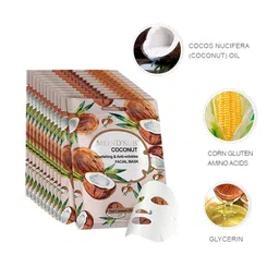 MONDSUB Set Of 6 Coconut Nourishing and Anti Wrinkles Face Sheet Mask image 3