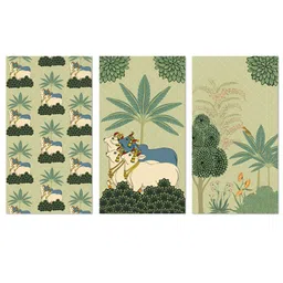 Art Street Cow and Tree Canvas Painting Pichwai Modern Art image 2