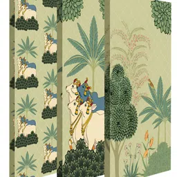 Art Street Cow and Tree Canvas Painting Pichwai Modern Art image 3