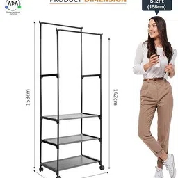 ada Aluminium Floor Cloth Dryer Stand Premium Aluminium Floor Cloth Dryer Stand Premium Heavy Duty Metal Garment Rack image 3