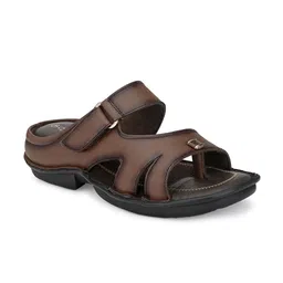 SOFTIO Men Brown Solid Comfort Sandals-image-7