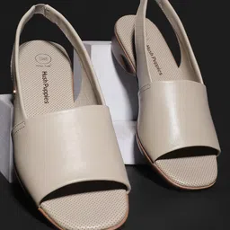 Hush Puppies Textured Leather Open Toe Flats image 1