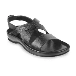Metro Men Black Leather Comfort Sandals-picture-26